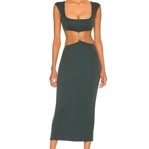 NWT REVOLVE X CAMILA COELHO "KNOX MIDI DRESS" IN EMERALD GREEN-XXS